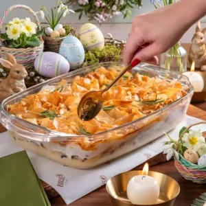 BACALHAU GRATINADO COM MASSA FILO - SERVE 6 ou 8 PESSOAS