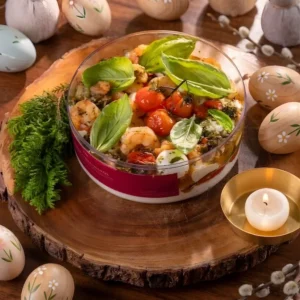 CAPRESE COM CAMARÃO - 1,2 KG - SERVE ATÉ 10 PESSOAS