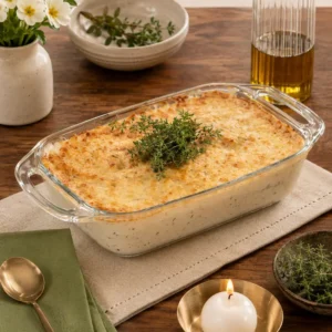 CAMARÃO AO CREME DE QUEIJO GRATINADO - SERVE 4, 6 ou 8 PESSOAS