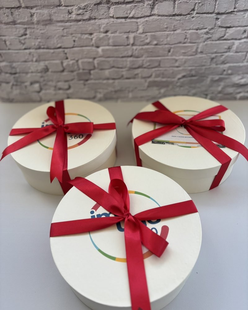Caixas Imune 360 com laço vermelho, prontas para entrega